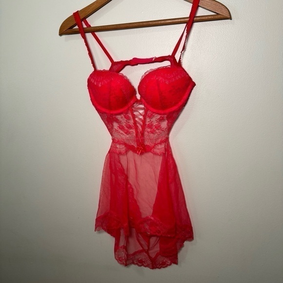 Victoria secret gorgeous glitter lingerie w bows and lace up ribbon detail S - Picture 3 of 7